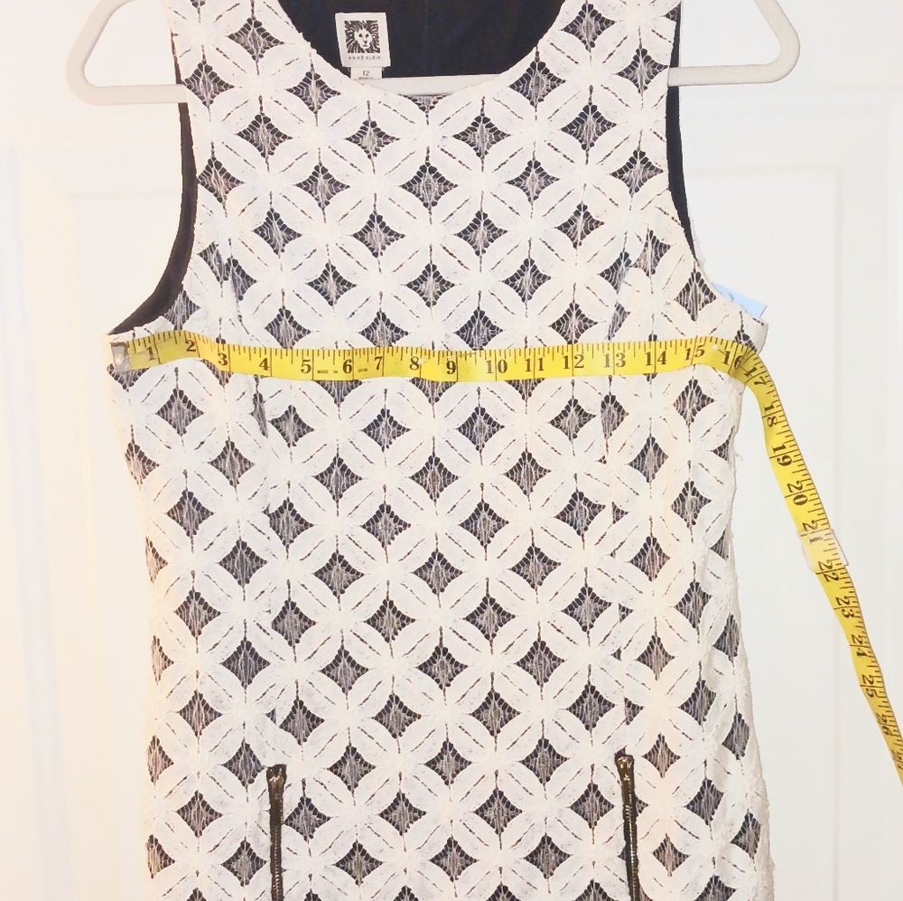 Anne Klein Women's Navy Blue And White Sleeveless Dress Size 12 - Picture 7 of 10